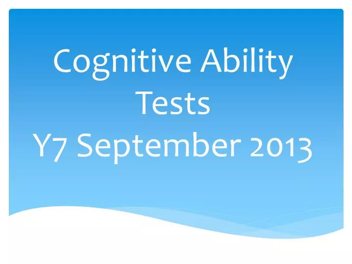 cognitive ability tests y7 september 2013