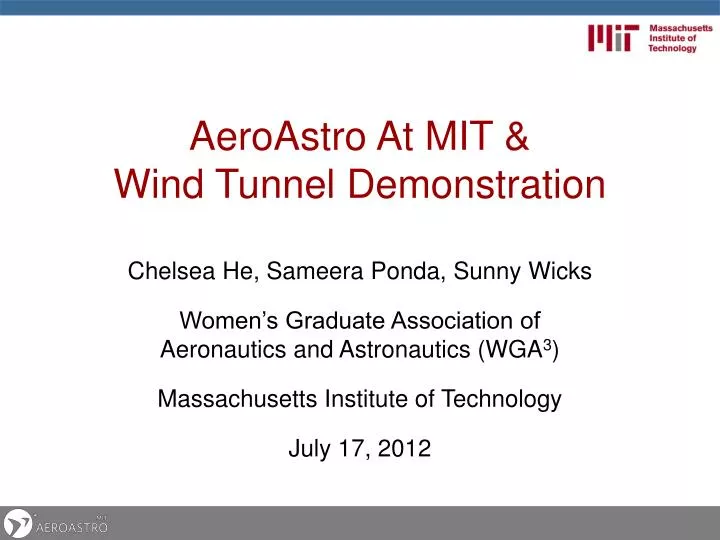 aeroastro at mit wind tunnel demonstration