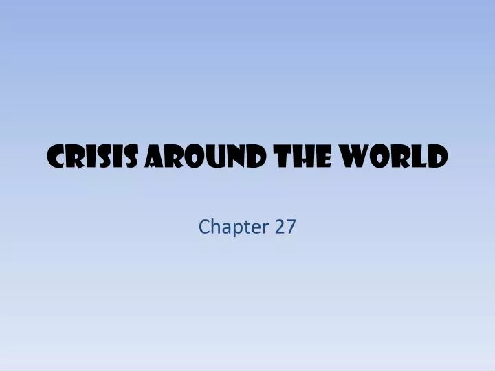 crisis around the world