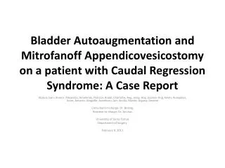 Caudal Regression Syndrome