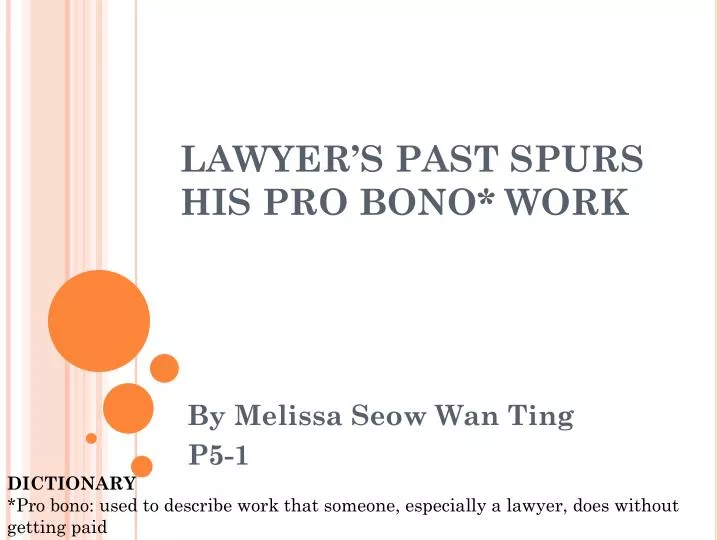 lawyer s past spurs his pro bono work