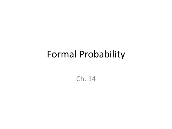 formal probability