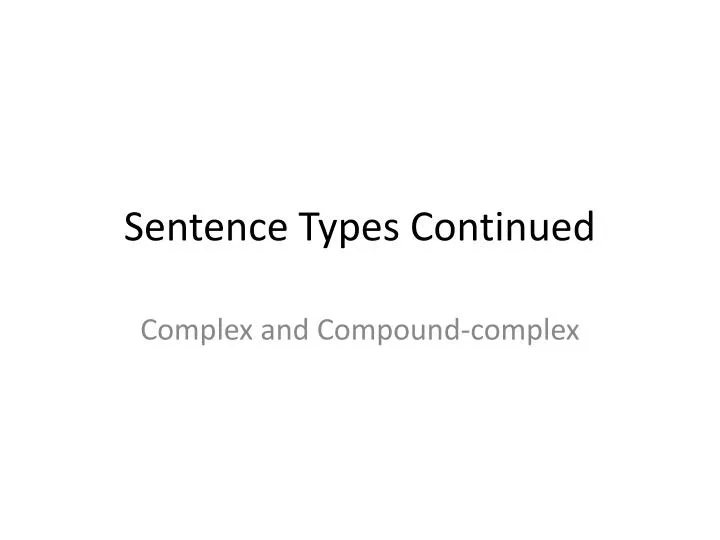 sentence types continued