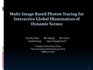 Multi-Image Based Photon Tracing for Interactive Global Illumination of Dynamic Scenes