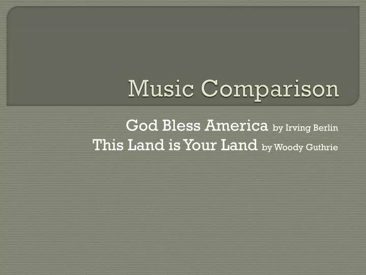 music comparison