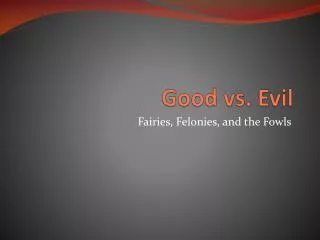 good vs evil