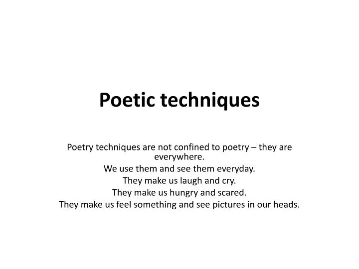 poetic techniques