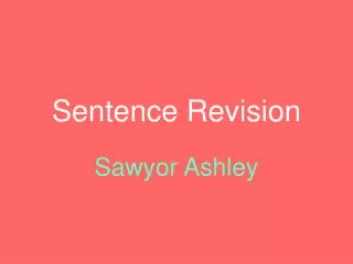 Sentence Revision