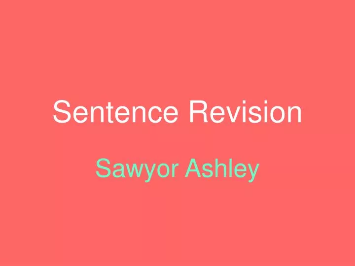 sentence revision