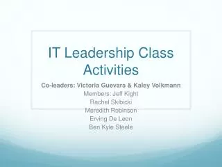 IT Leadership Class Activities