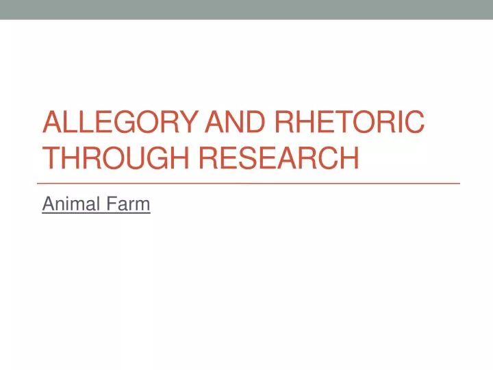 allegory and rhetoric through research