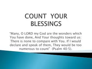 count your blessings