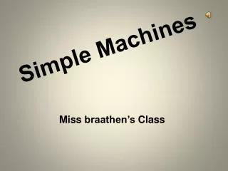 Simple Machines