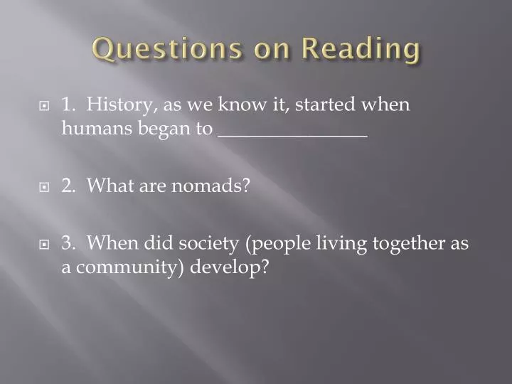 questions on reading