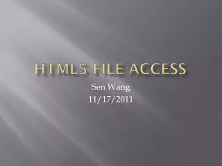 HTML5 File Access