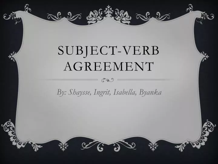 subject verb agreement