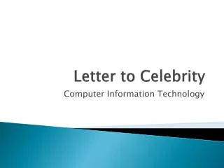Letter to Celebrity