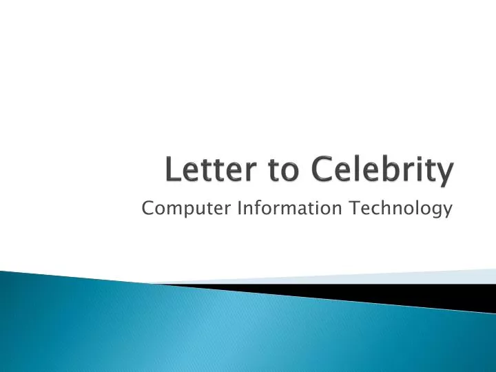 letter to celebrity