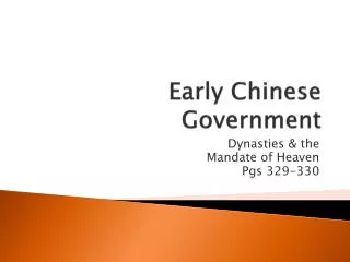 Early Chinese Government