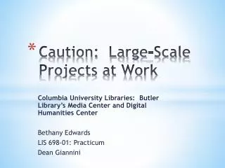 Caution: Large-Scale Projects at Work