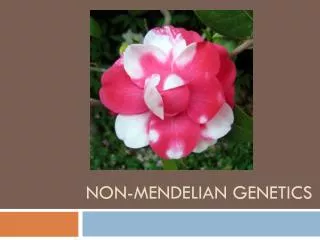Non- Mendelian genetics
