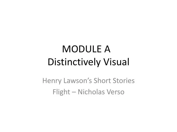 module a distinctively visual
