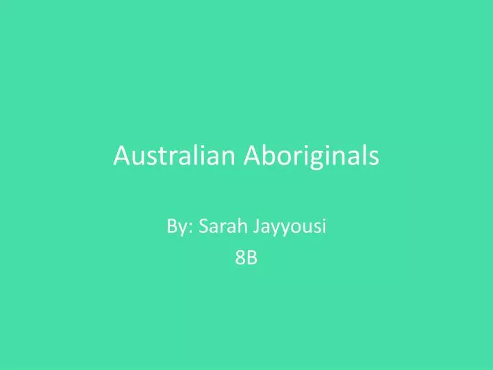 australian aboriginals