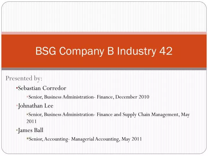 bsg company b industry 42