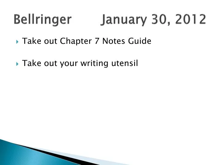 bellringer january 30 2012