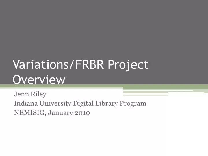 variations frbr project overview