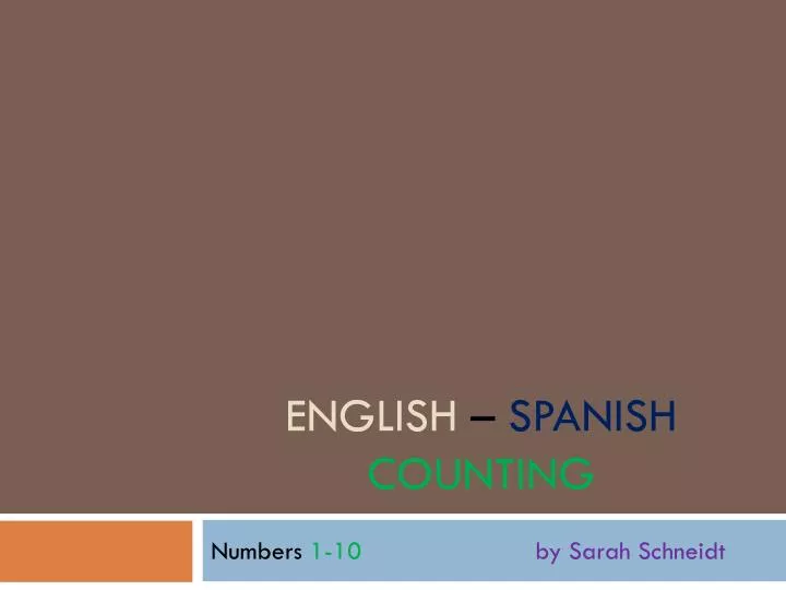 english spanish counting