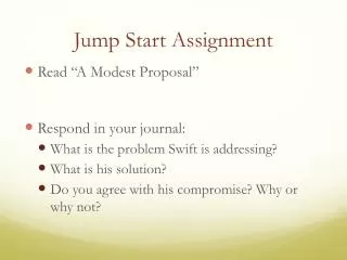 Jump Start Assignment