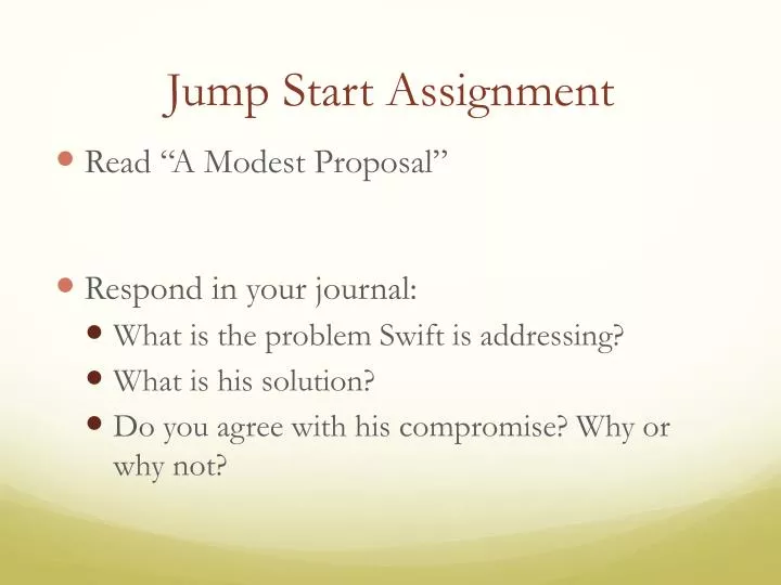 jump start assignment