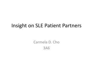 Insight on SLE Patient Partners