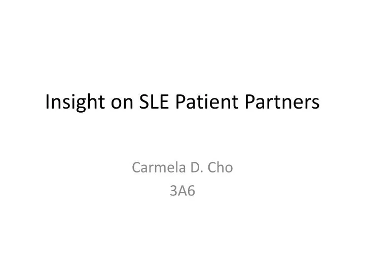 insight on sle patient partners