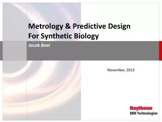 Metrology &amp; Predictive Design For Synthetic Biology