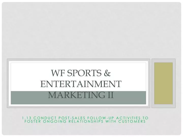 wf sports entertainment marketing ii