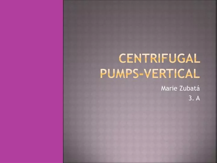 centrifugal pumps vertical