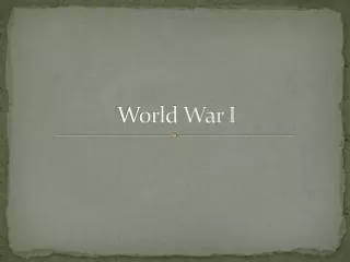 World War I