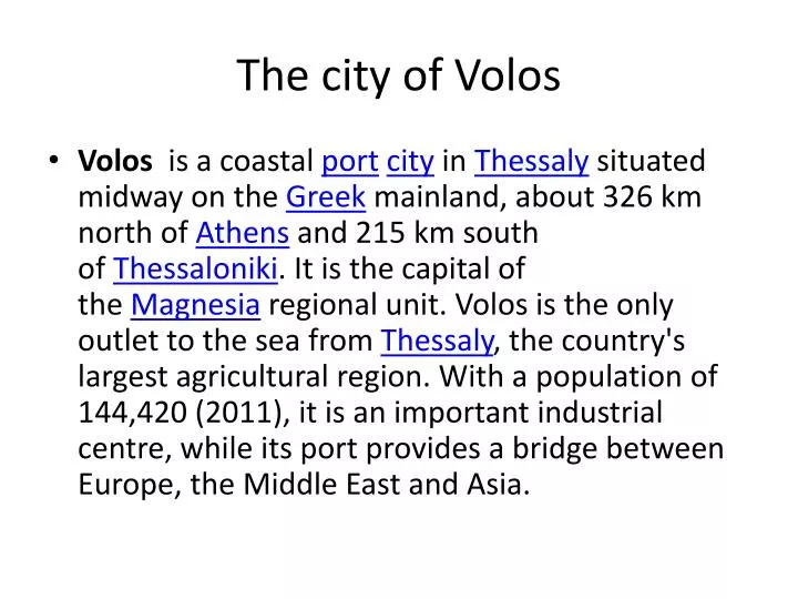 the city of volos