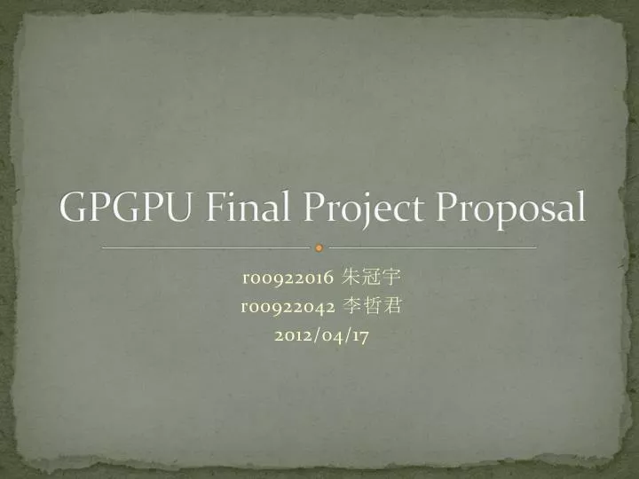 gpgpu final project proposal