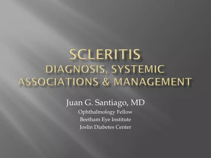scleritis diagnosis systemic associations management