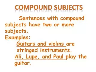 Compound subjects