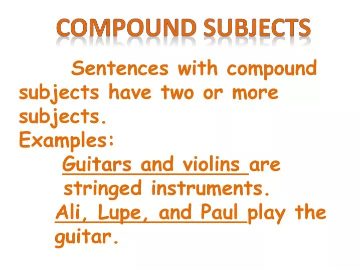 Compound Subject