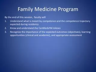 Family Medicine Program