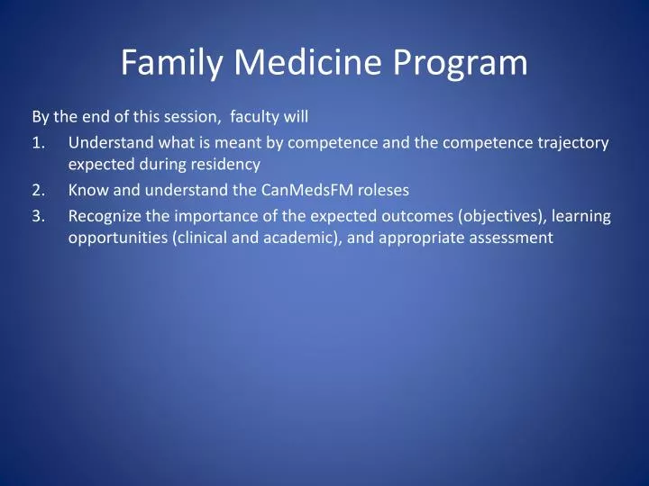 family medicine program