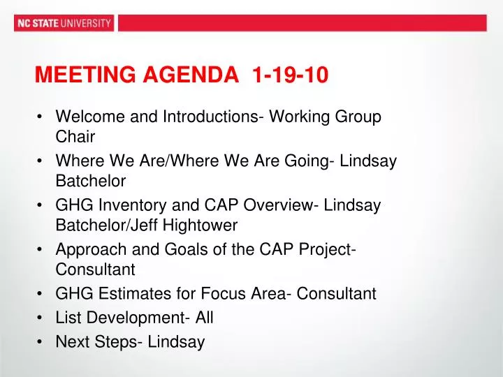 meeting agenda 1 19 10