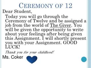 Ceremony of 12