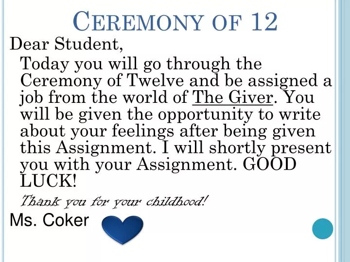 ceremony of 12