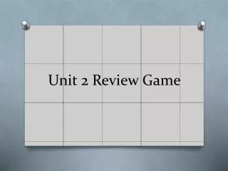 Unit 2 Review Game